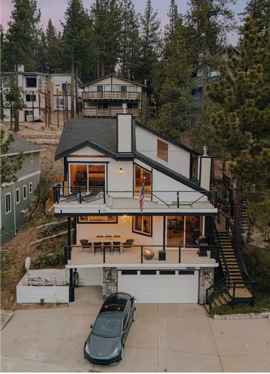 Street-facing exterior and private driveway