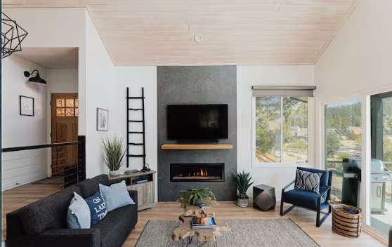 Cozy fireside seating in the great room