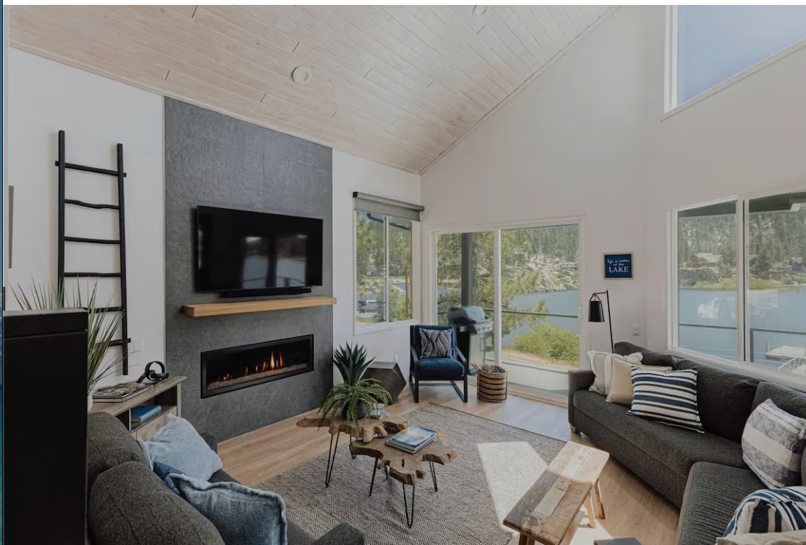 Great room with lake view